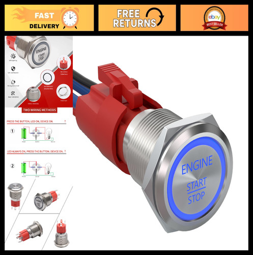 12v waterproof push button - 12v,