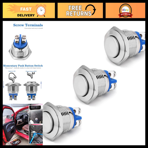 3pcs 19mm momentary - 3pcs,